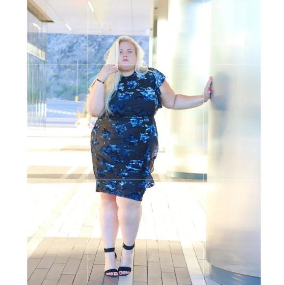 Dresses | Blue Velvet Mix Plus Dress | Poshmark
